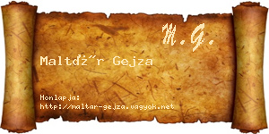 Maltár Gejza névjegykártya